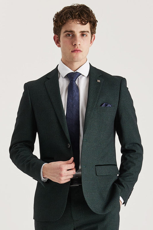 Regent Olive Check Two Piece Suit
