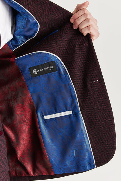 Regent Wine Check Two Piece Suit