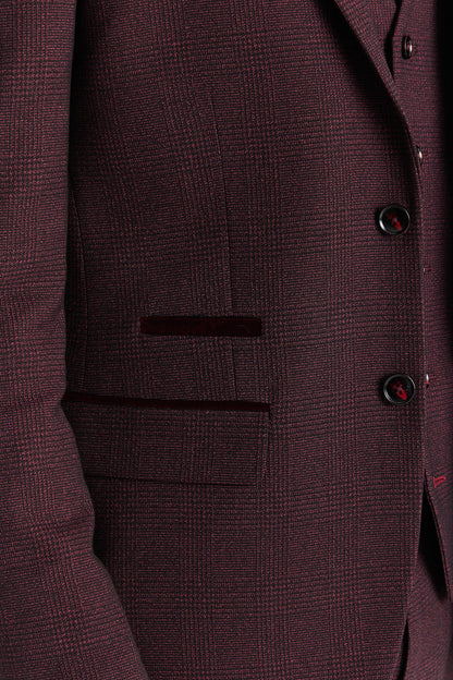 Regent Wine Check Two Piece Suit
