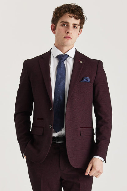 Regent - Men's Wine Check Blazer