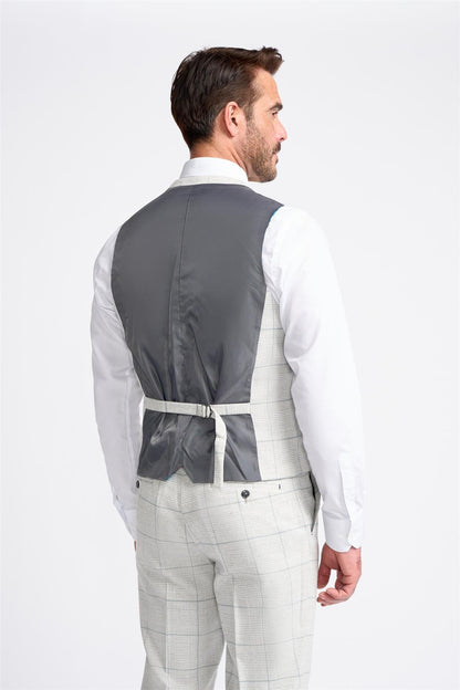 Light Grey Check Waistcoat