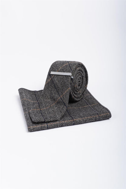 Grey Tweed Albert Tie