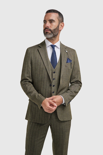 Damon Three Piece Suit with Single Breasted Waistcoat