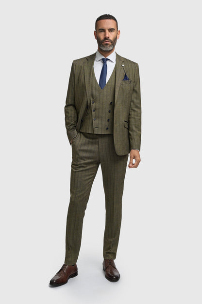 Damon Three Piece Suit with Double Breasted Waistcoat