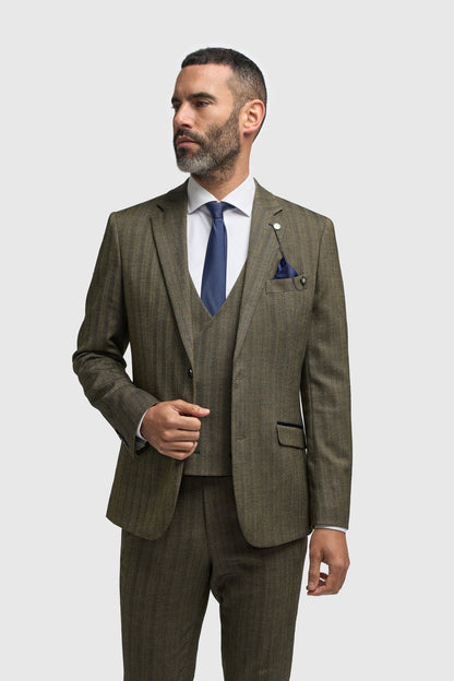 Damon Three Piece Suit with Double Breasted Waistcoat