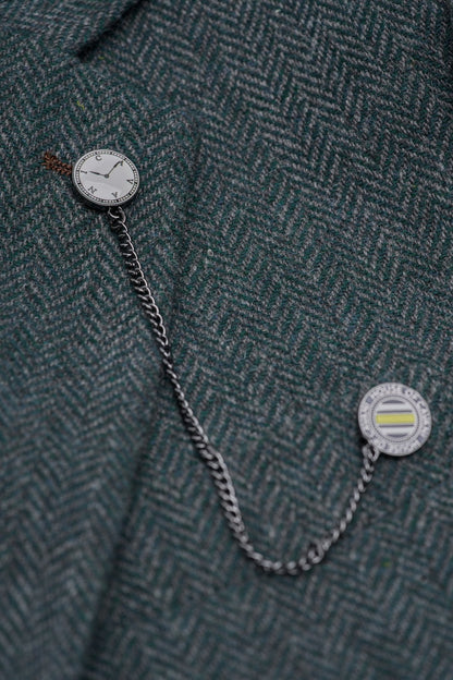 Thomas Lush Olive Tweed Three Piece Suit