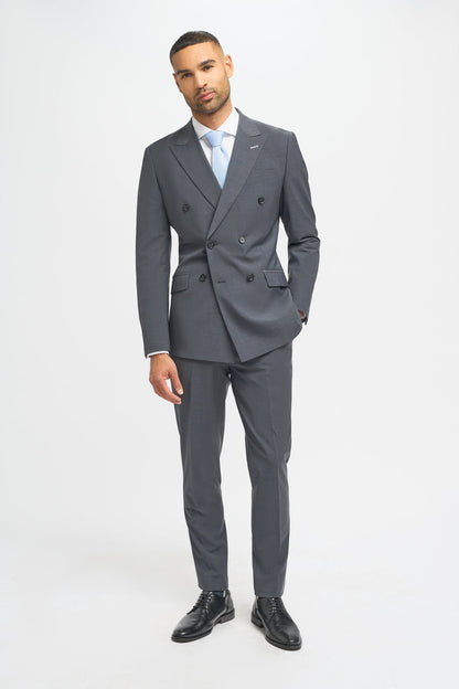 Bond Wool Rich Charcoal Double Breasted Suit