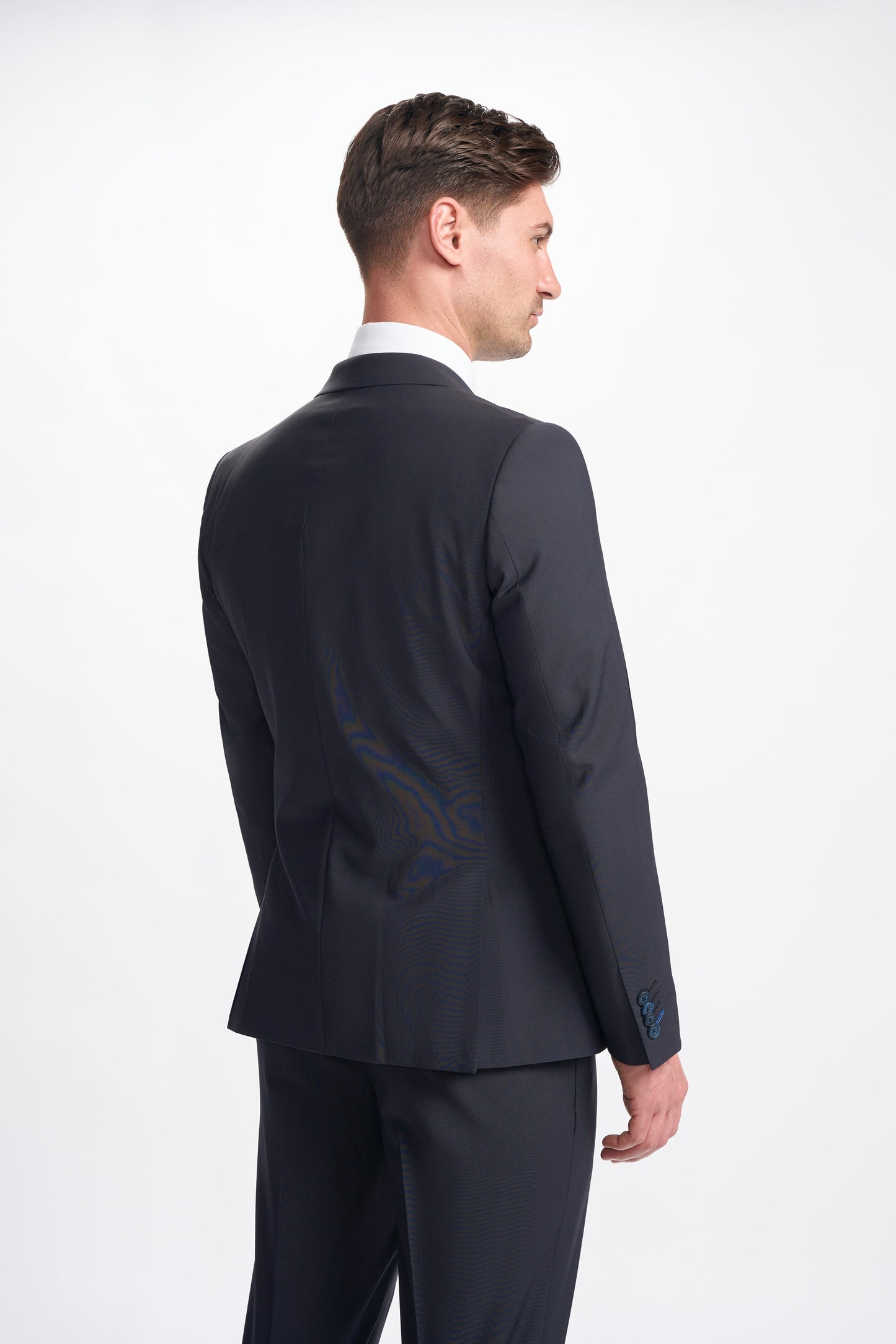 Bond Wool Rich Midnight Navy Double Breasted Two Piece Suit