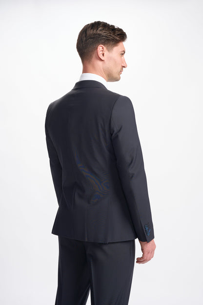 Bond Wool Rich Midnight Navy Double Breasted Two Piece Suit