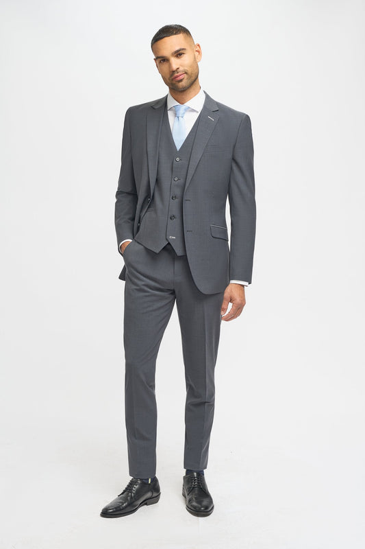 Bond Charcoal Three-Piece Suit