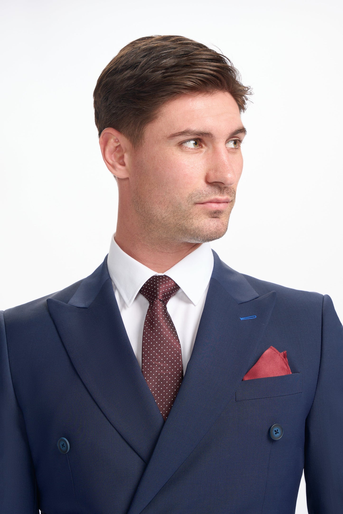 Bond Wool Rich Navy Double Breasted Two Piece Suit