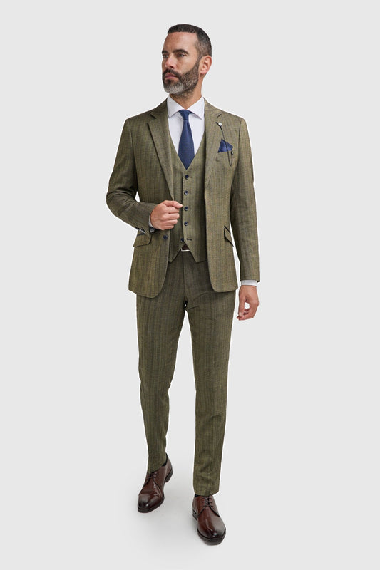 Damon Three Piece Suit with Single Breasted Waistcoat