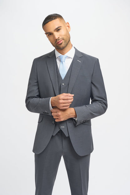 Bond Charcoal Three-Piece Suit
