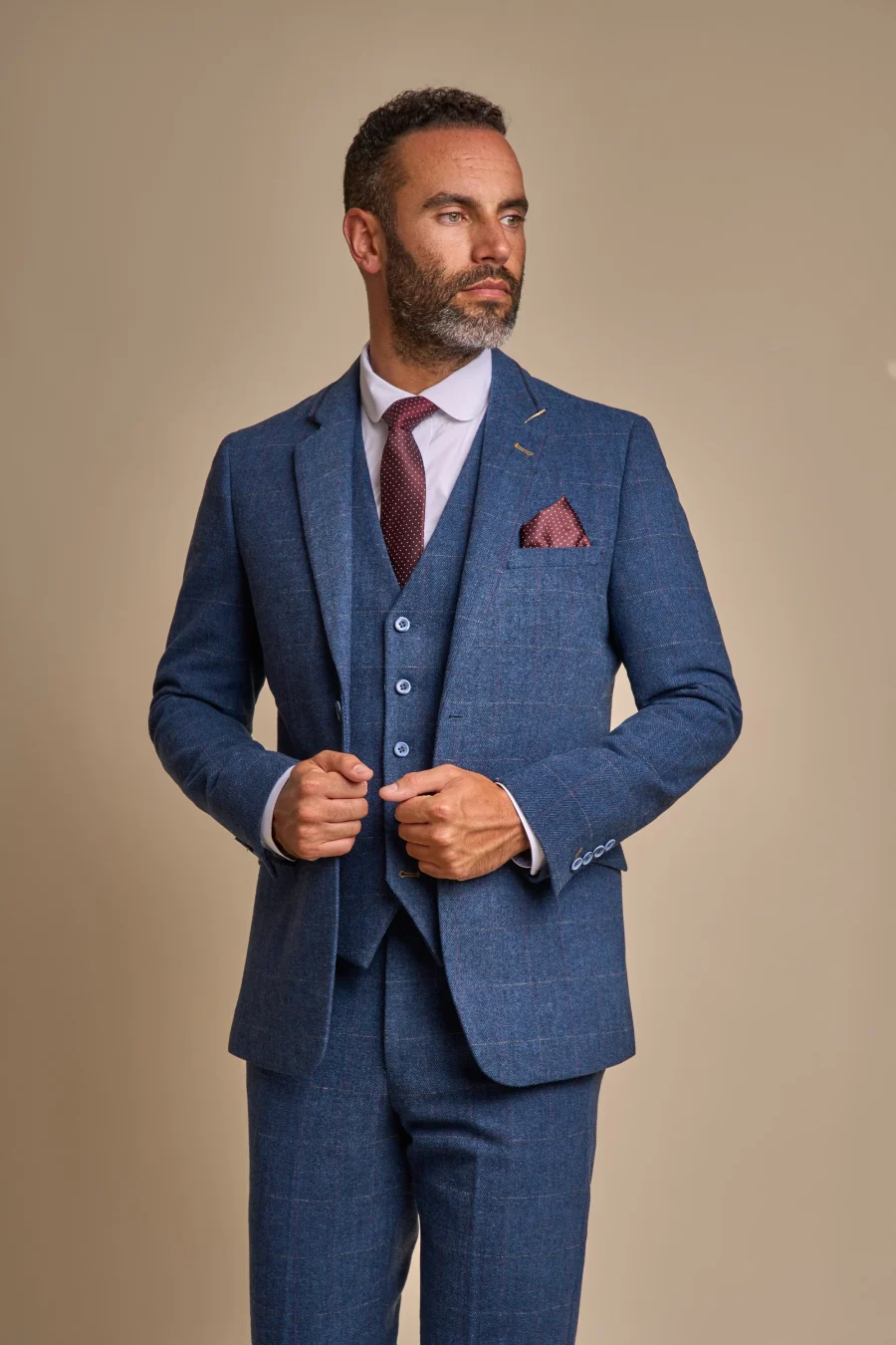 Carnegi Navy Tweed Suit by Cavani