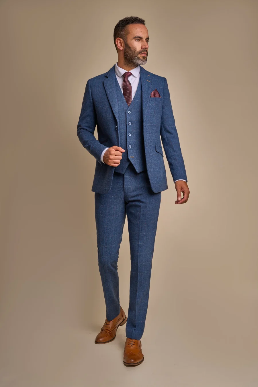 Carnegi Navy Tweed Suit by Cavani