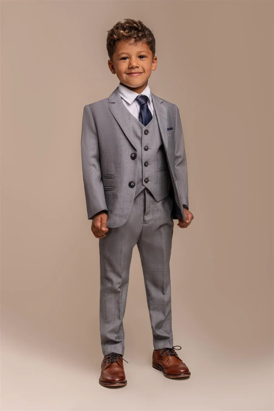 Boys Reegan Grey Classic Suit by Cavani