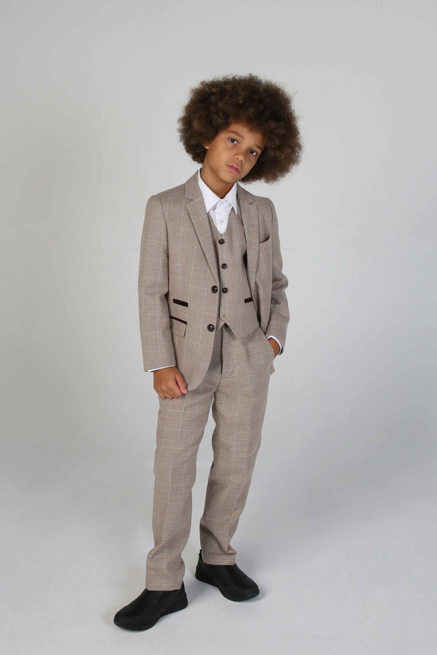 Holland Beige Tweed Suit by Paul Andrew
