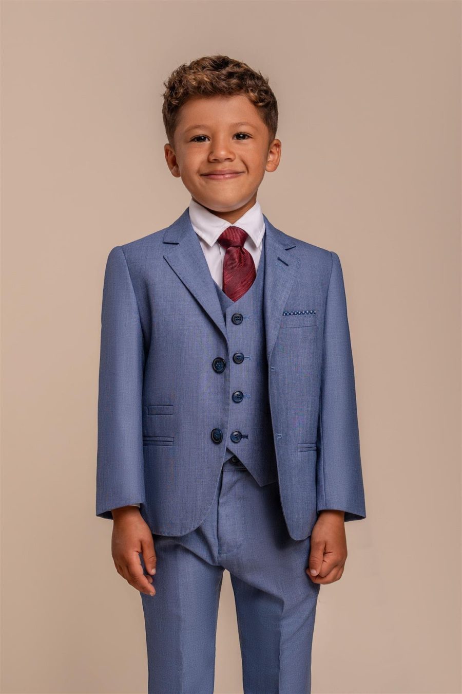 Boys Blue Jay Sky Blue 3 Piece Wedding Suit buy Cavani