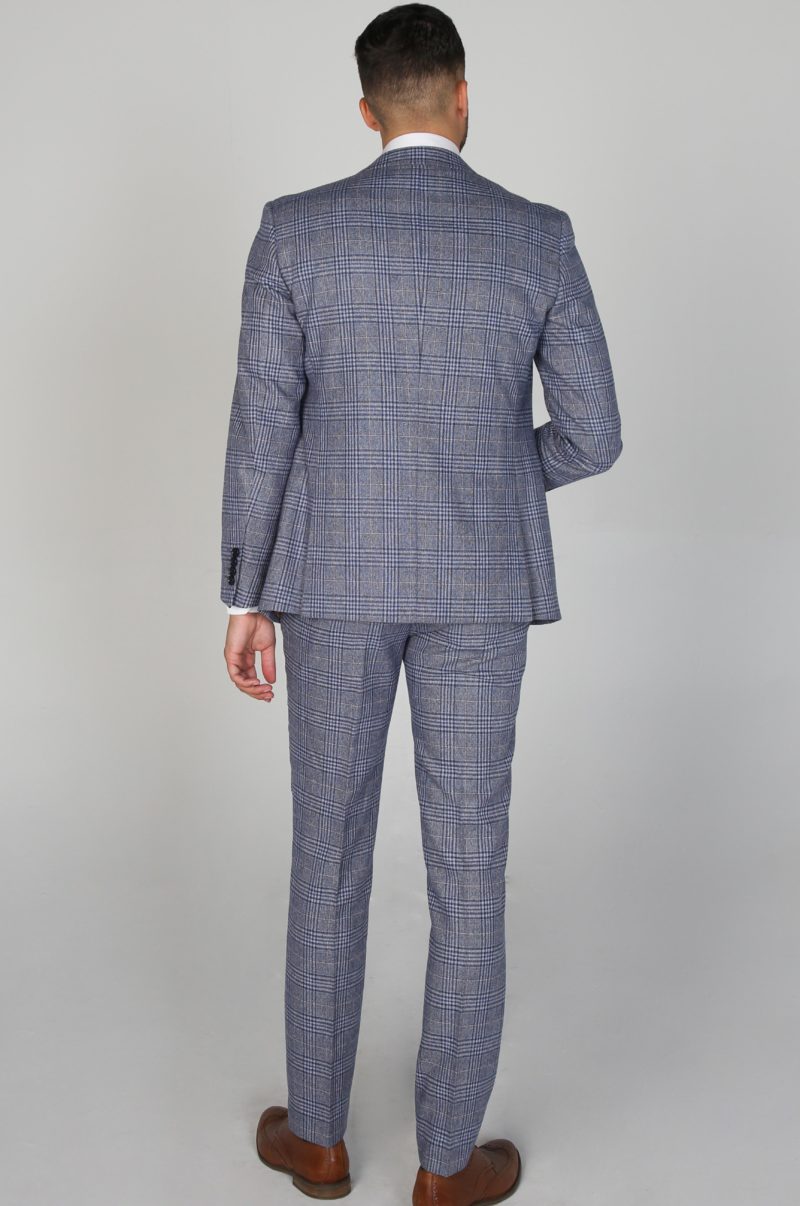 Victor Blue Tweed Check Suit By Paul Andrew