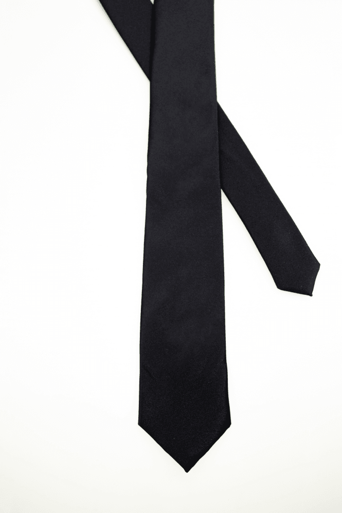Plain Black Tie Set by Cavani