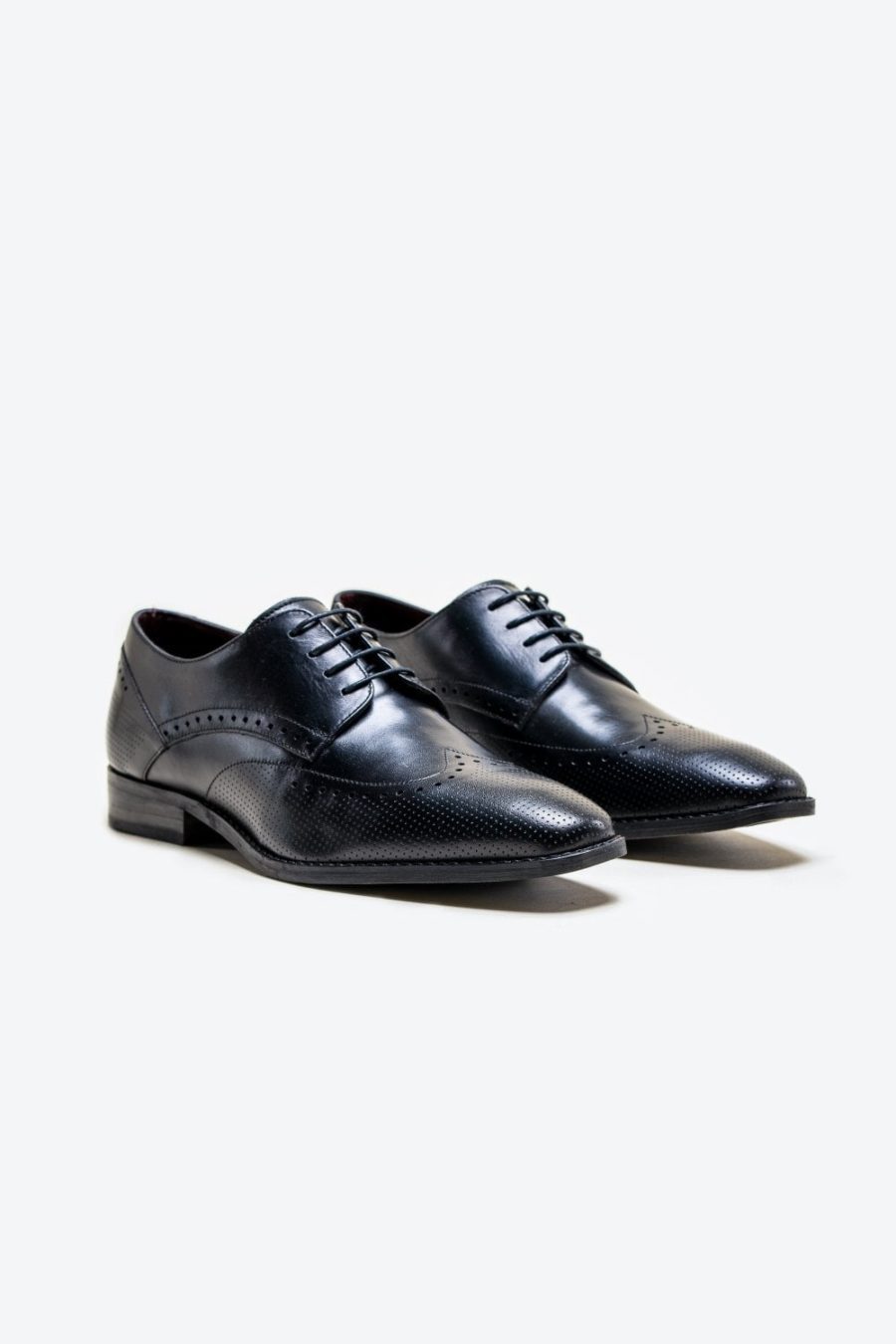 Lisbon Black Brogue Shoes by Cavani