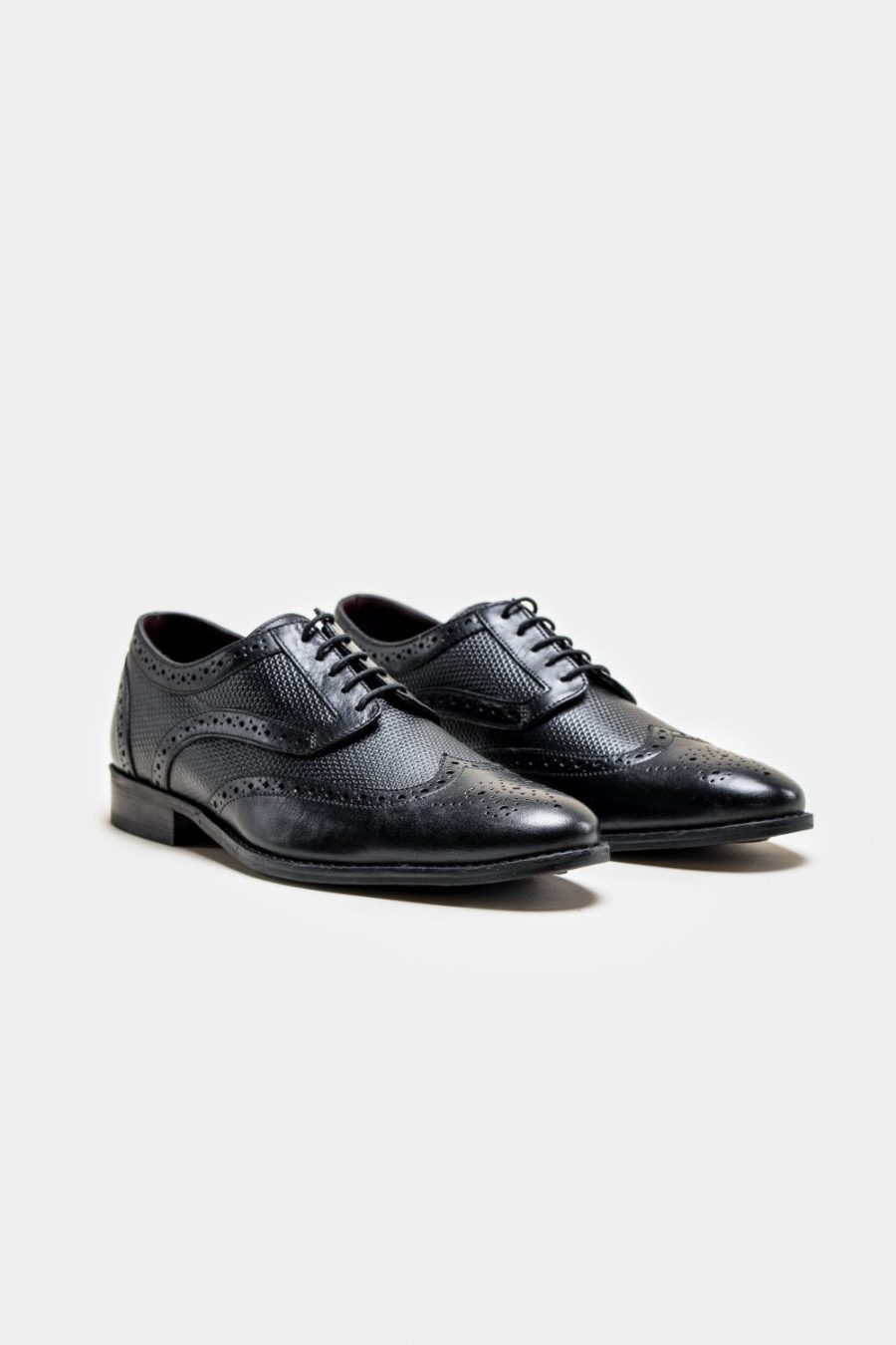 Orleans Black Brogue Shoes by Cavani