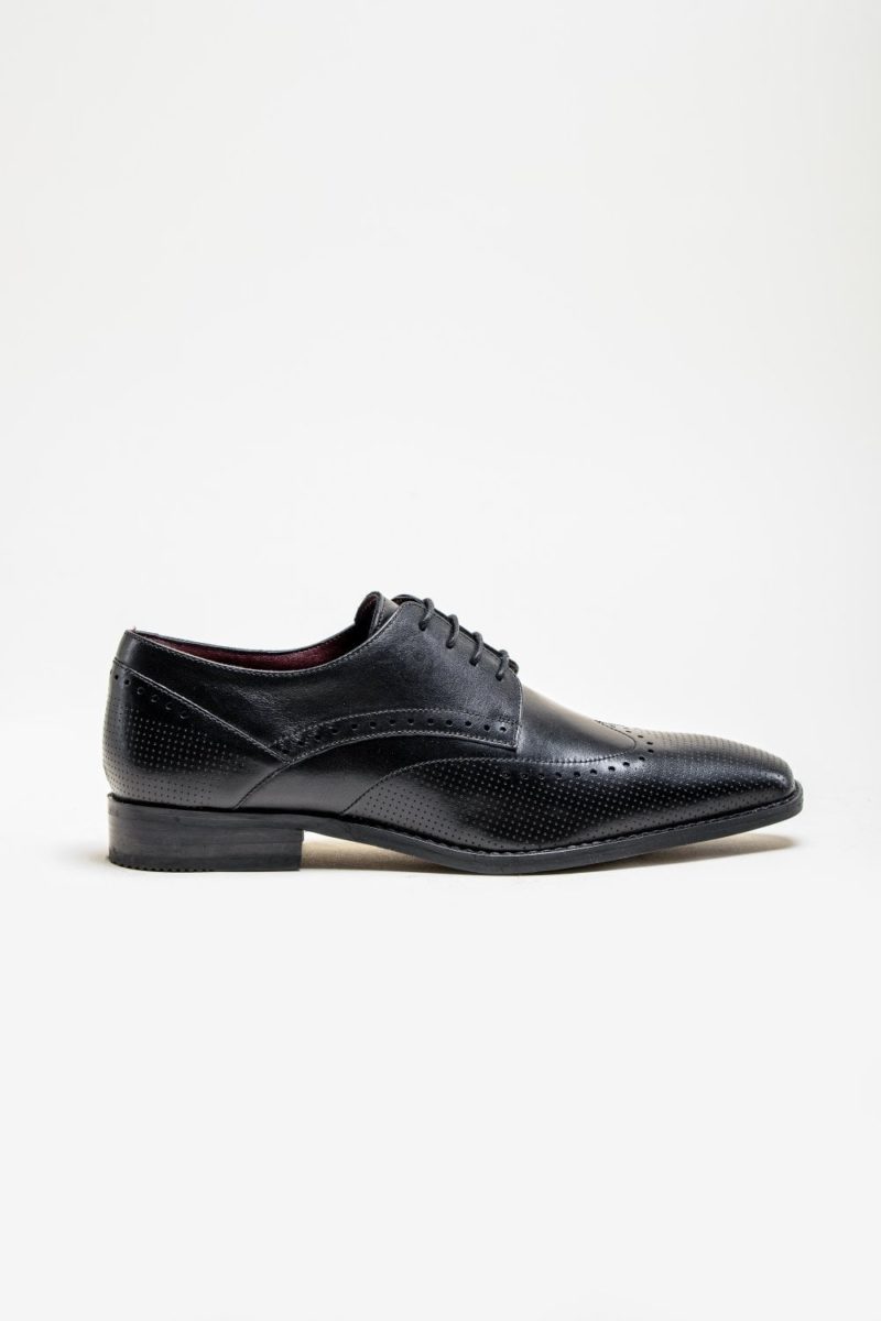 Lisbon Black Brogue Shoes by Cavani