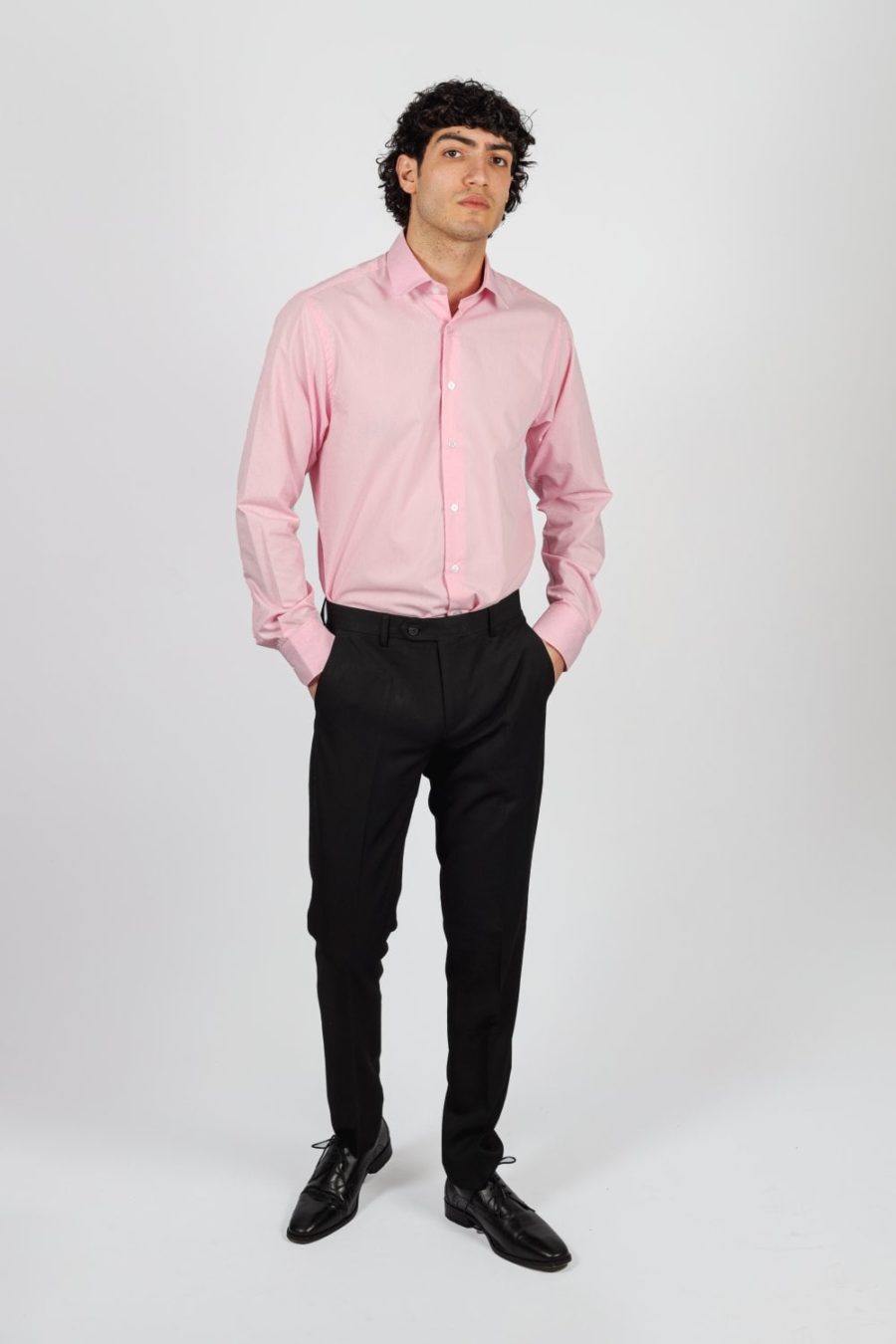 Mens Miatti Pink Long Sleeve Shirt