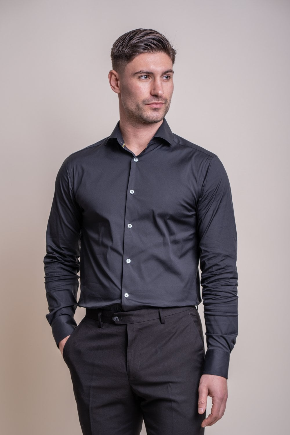 Mens Monaco Black Shirt | Suit Savvy