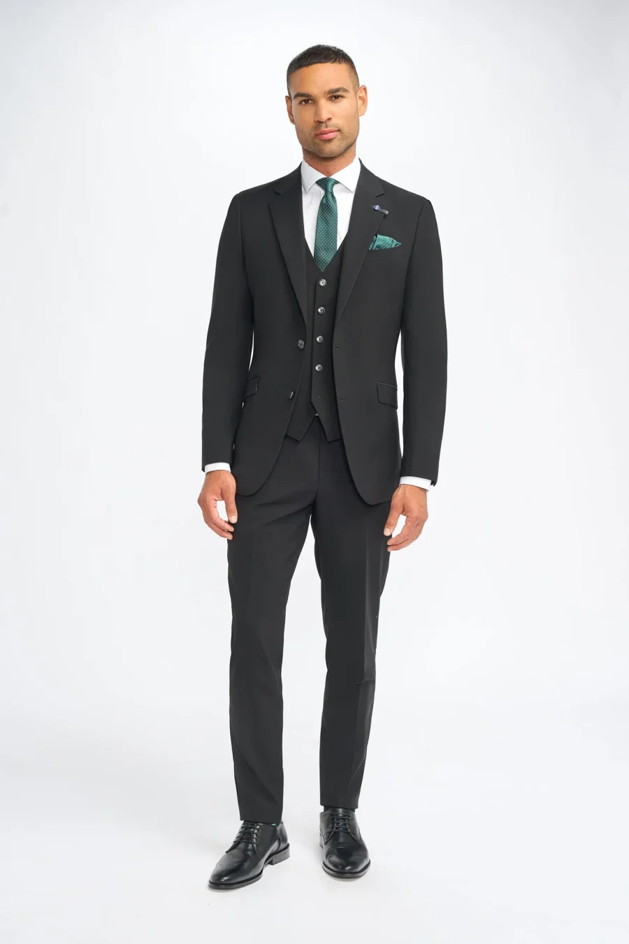 Malibu Black Three Piece Suit by Cavani