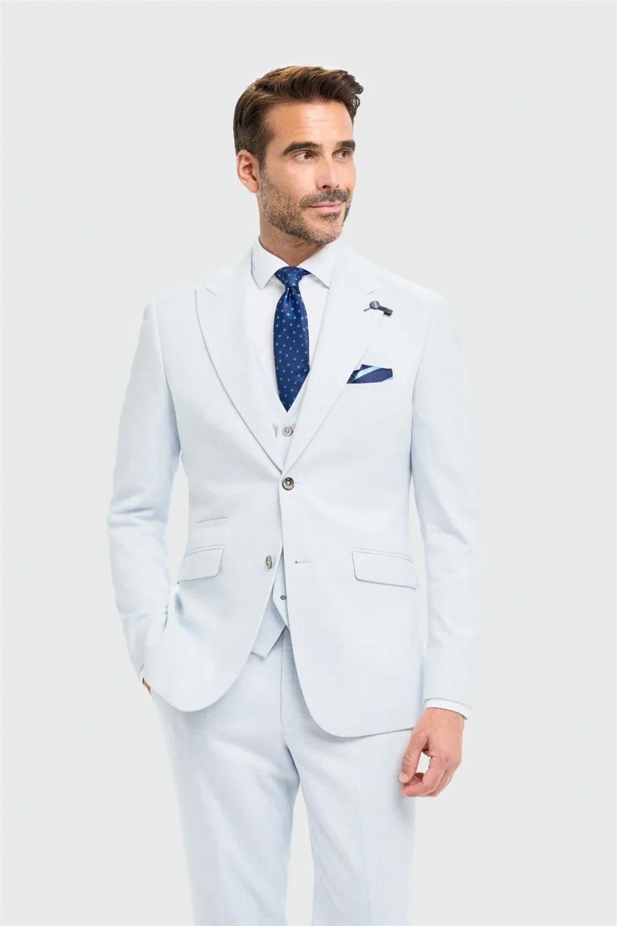 Tropez Sky Three Piece Suit by Cavani